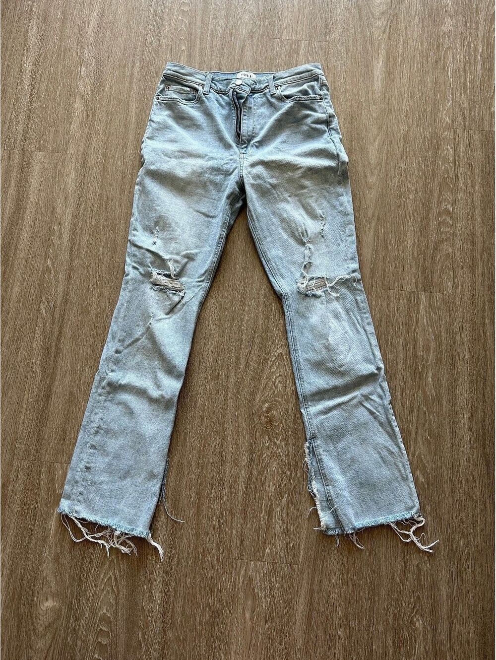 Pistola Women's light wash distressed straight leg jeans